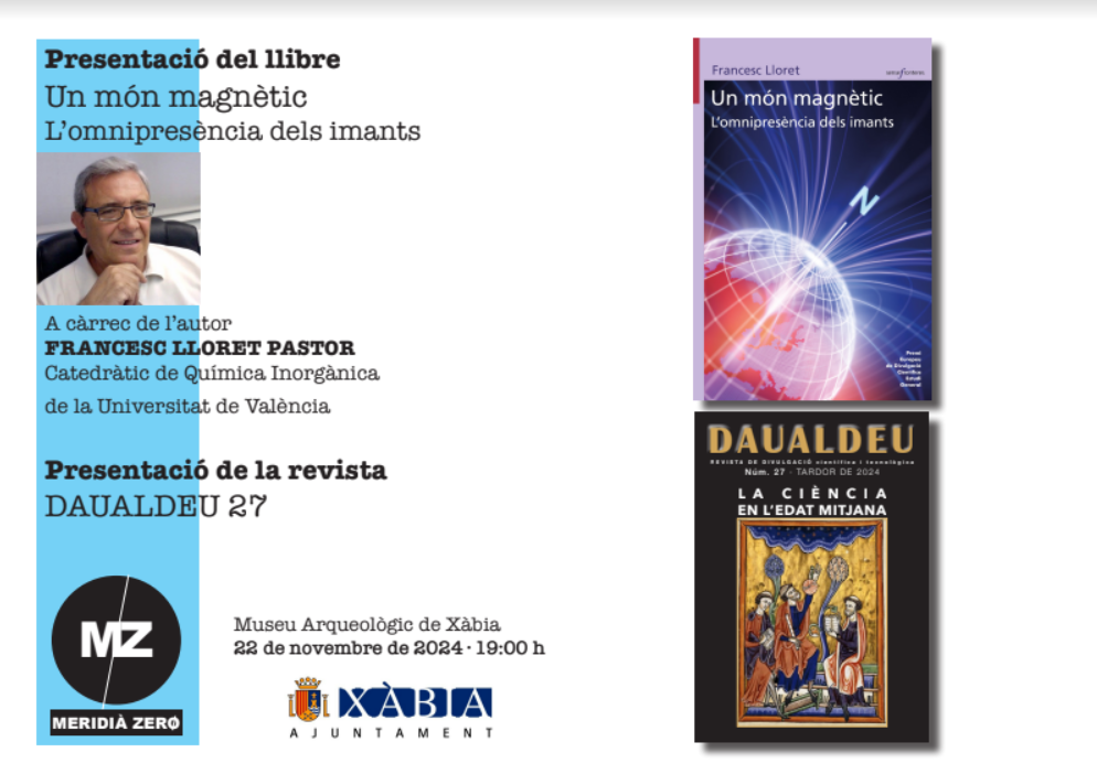 Presentació del núm. 27 de la revista DAUALDEU i Presentació del llibre: “Un món magnètic. L’omnipresència dels imants”, per l’autor FRANCESC LLORET PASTOR