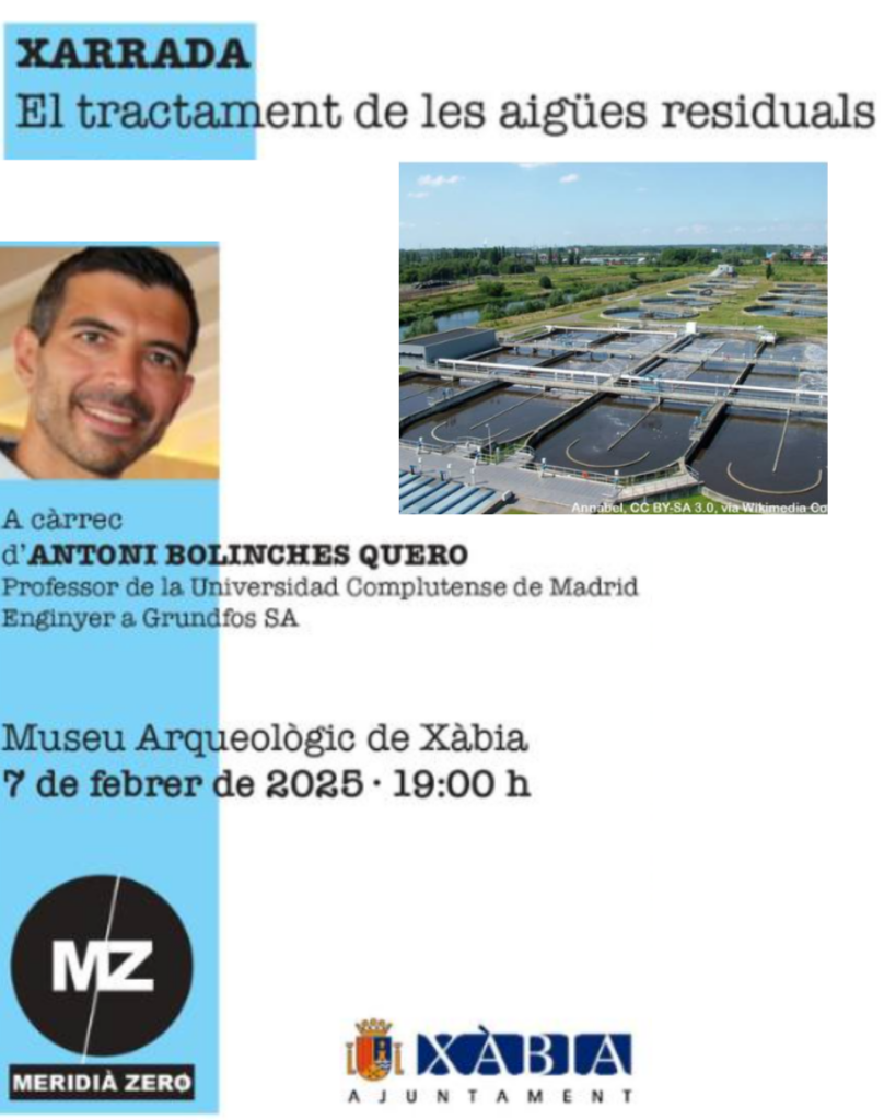 Conferència: “El tractament de les aigües residuals”, per Antoni Bolinches Quero